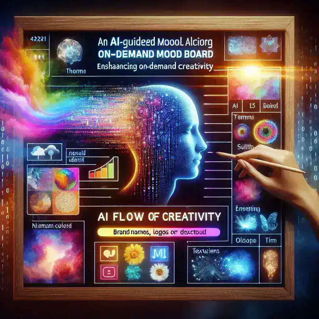 "Quadros de inspiração criativa gerados por IA, ilustrando diversas ideias e conceitos para impulsionar a criatividade sob demanda."
