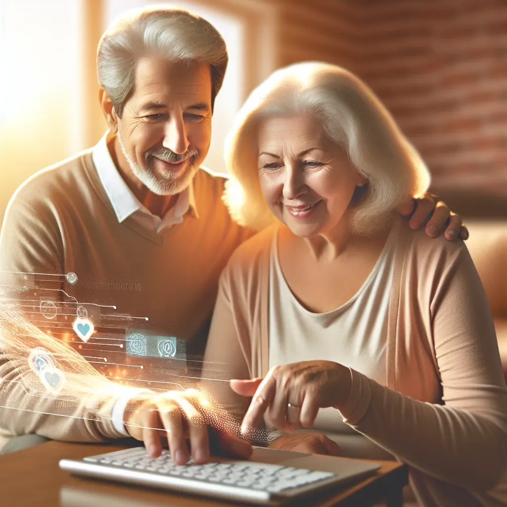 "Idosos participando de aula de inclusão digital, aprendendo a usar tecnologia em um programa do governo para promover a inclusão digital na terceira idade."